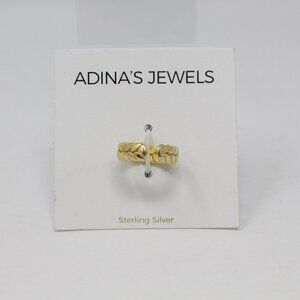 Adinas Gold-Tone Braided Adjustable‎ Sterling Silver Ring